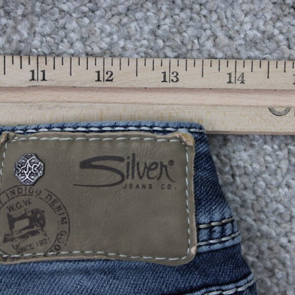 Silver Joga Suki Mid Skinny Jeans Womens 29x31 Blue 5-Pocket Stretch Denim - Picture 8 of 16